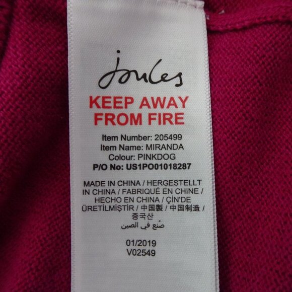Joules Knitwear Miranda Sweater Pullover Pink with Dachshund Women's Size 6 - Picture 10 of 12
